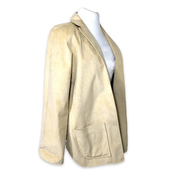 Vintage Oatmeal Suede Moto Jacket Open Front - Picture 2 of 15
